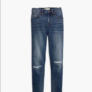 Raw-Hem Mid-Rise Distressed Skinny Jeans in York